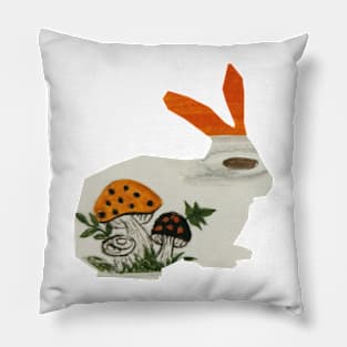 Retro mushroom bunny rabbit Pillow