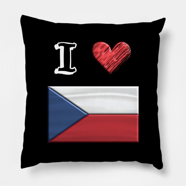 I love Flag from Tschechien Pillow by JG0815Designs