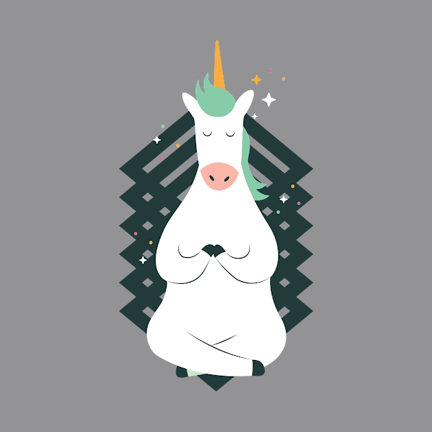 Funny Meditating Unicorn by BamBam