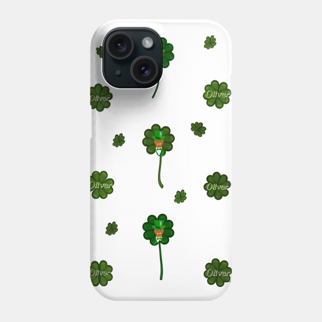 Oliver The Otter Shamrock Pattern for Saint Patricks Day Phone Case by ButterflyInTheAttic