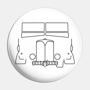 AEC Matador 4x4 classic truck outline graphic (black) Pin