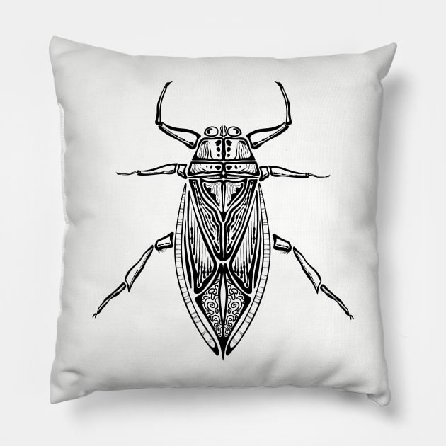 Nasty Toe Biter Water Bug Crawlers Ojibwe Indigeneous WAWEZHI CANADA Pillow by WAWEZHI