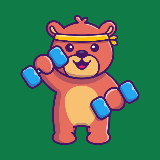 Cute Teddy Bear Work Out Cartoon by Catalyst Labs