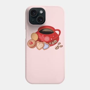 Christmas Coffee Mug And Cookies. Phone Case