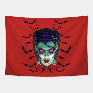 Frankenstein's Monster's Bride Vintage Mask Tapestry