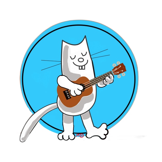 UKELELE SPIKE CARTOON CAT by MarniD9