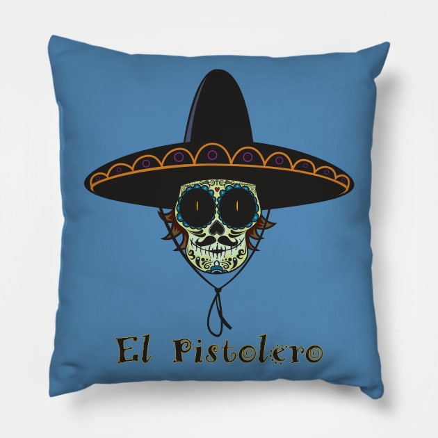 El Pistolero Pillow by mangulica