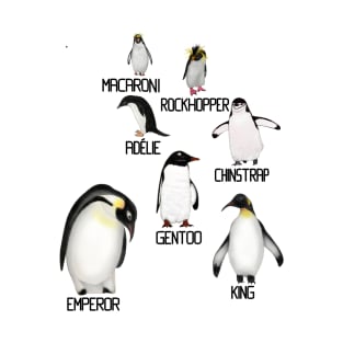 Labeled Antarctic Penguins T-Shirt