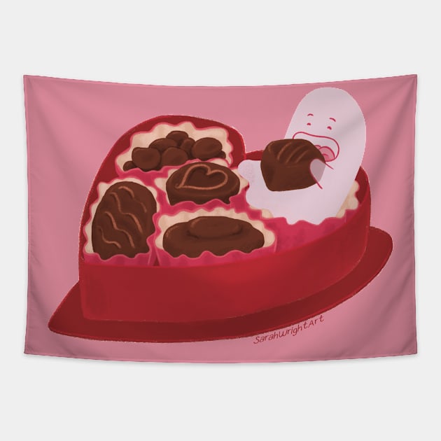 Candy Ghost Valentine Tapestry by SarahWrightArt