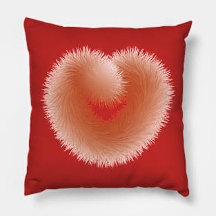 Red Love With Fur Pillow