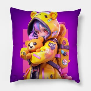 AKBLM - NOT WITHOUT MY TEDDY KUMIKO POP KEI ポップ系  | KAWAII AESTHETIC ANIME GIRL Pillow