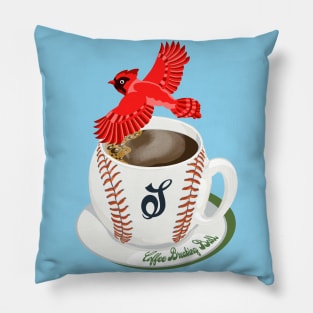 Coffee Breaking Ball! Cardinal with S! Pillow