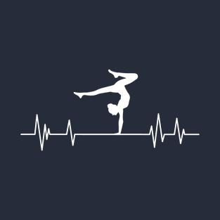 Gymnastics Heartbeat,Lifeline Gymnastics Gymnast Leap T-Shirt