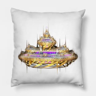 Fractal Floating Golden Palace Pillow