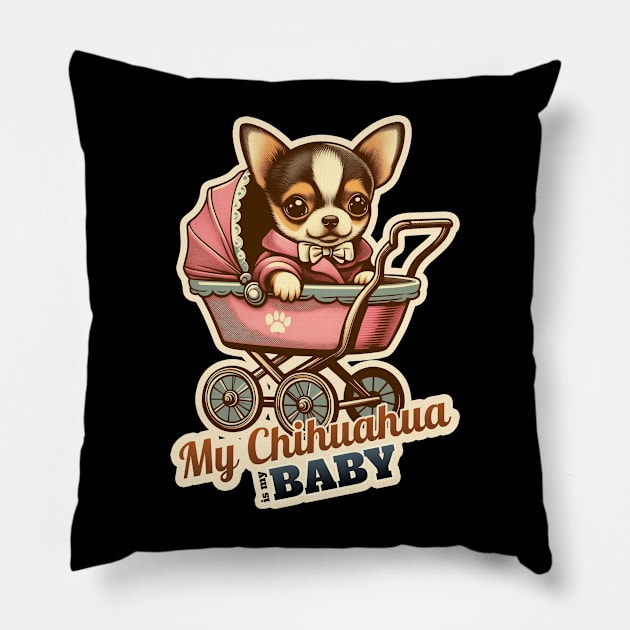 My Chihuahua is my Baby Pillow by k9-tee