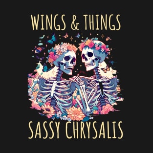 Wings & Things Sassy Chrysalis Butterfly And Skeleton T-Shirt
