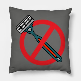 No Shaver Razors Allowed Funny Barber Sign Pillow