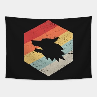 Retro 70s Wolf Icon Tapestry