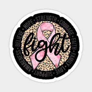 Leopard Cheetah Print Fight Breast Cancer Awareness Magnet