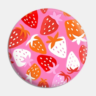 Juicy Summer Strawberries Pattern Pin