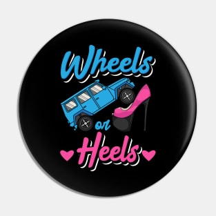 Wheels Or Heels Gender Reveal Pin