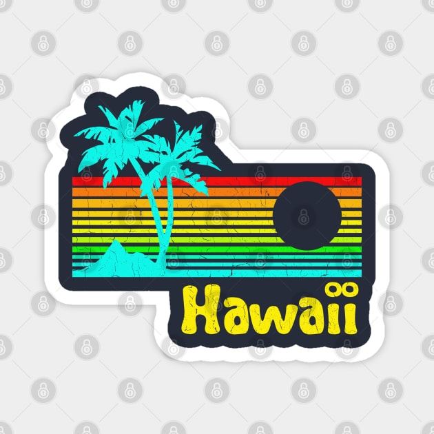 '80s Retro Vintage Hawaii (distressed look) Magnet by robotface