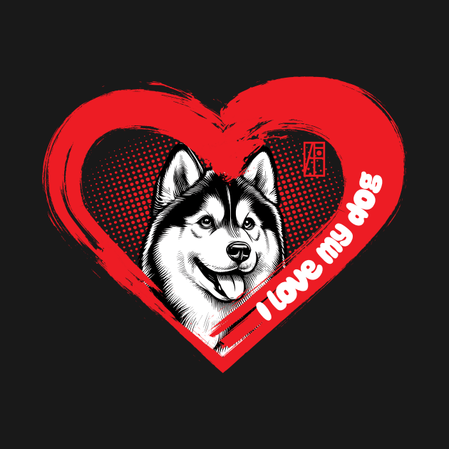 I Love My Siberian Husky - Durable dog - I Love my dog by ArtProjectShop