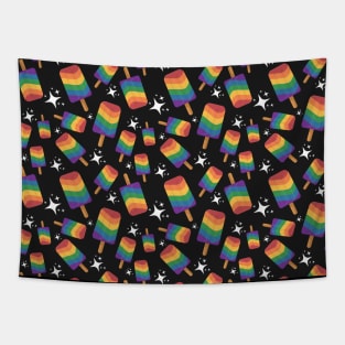 Seamless Repeating Cute Rainbow Ice Pop Flag Pattern Tapestry