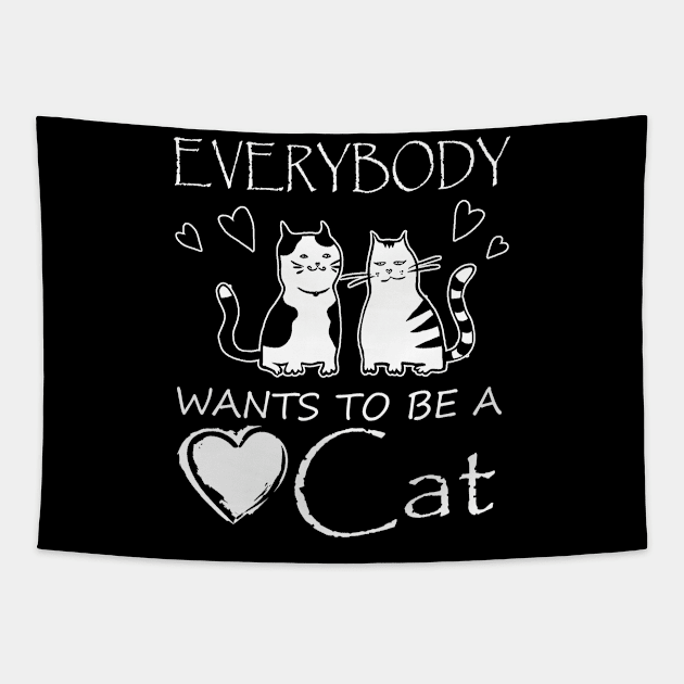 cat love Tapestry by FUNNY LIFE