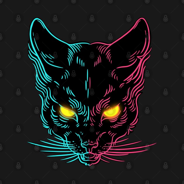 Cyber Demon Cat by Artthree Studio