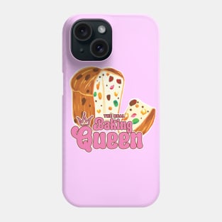 Funny Baking humour Fruitcake Quote with The real Baking Queen slogan Phone Case