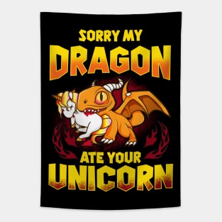 Sorry My Dragon Ate Your Unicorn Tapestry