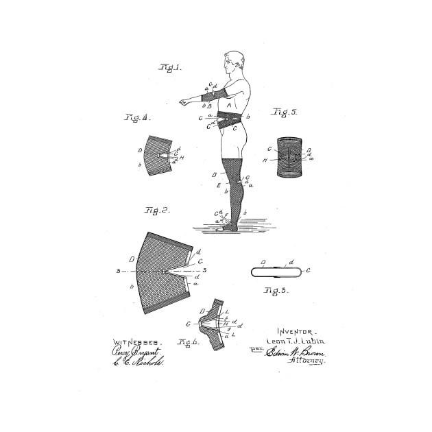 Elastic Bandage Vintage Patent Hand Drawing by skstring