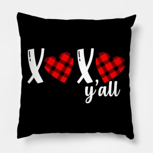 XOXO plaid hearts love and kisses valentines day gift idea Pillow