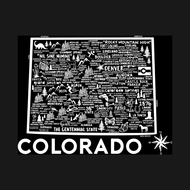 Colorado Map by Whereabouts Shop