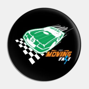 Race Car Moving Fast Pin