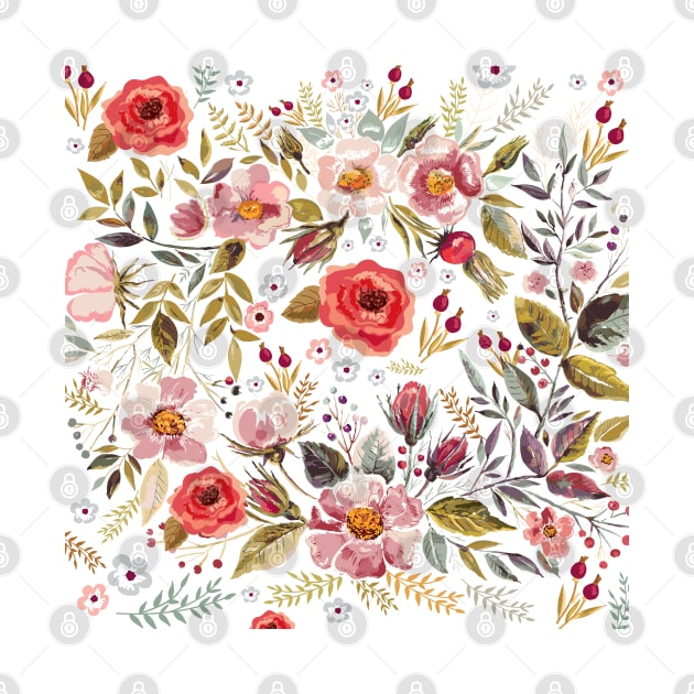 Watercolor floral pattern by Jenmag