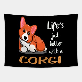 Life'S Just Better With a Corgi (198) Tapestry