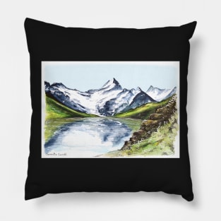 Mountain Reflection in the Swiss Alps Pillow