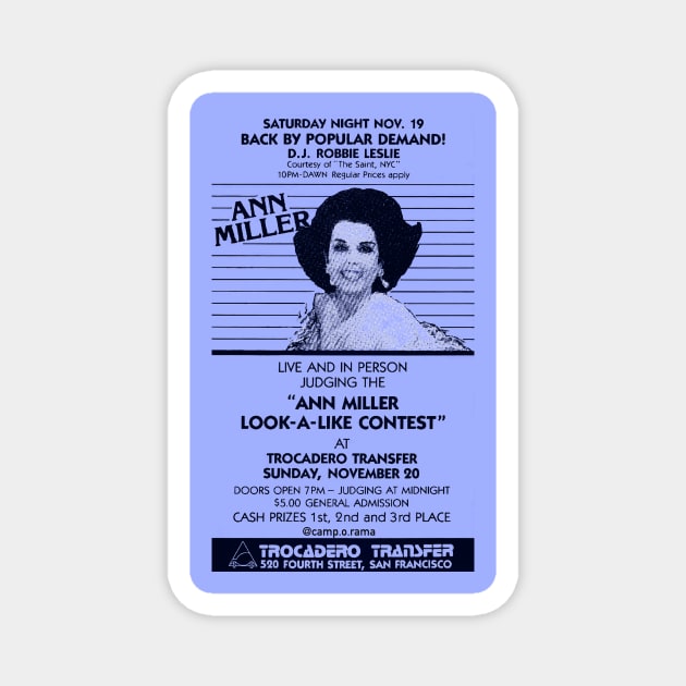 Ann Miller Magnet by Camp.o.rama