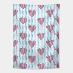 Fine drops with heart shapes Tapestry