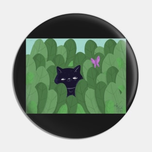 Cat and butterfly Pin