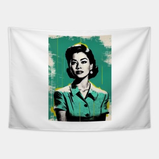 Vintage asian woman in pop-art style Tapestry