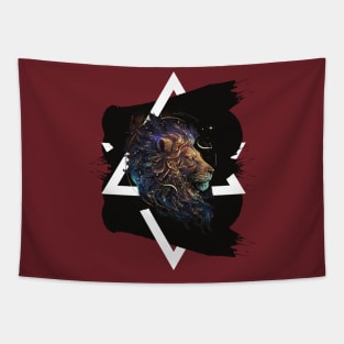 Universe space Mystical Lion Leo zodiac sign Tapestry