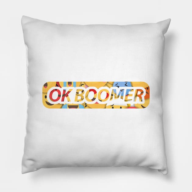 Ok Boomer Emoji Montage Pillow by felixbunny