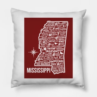 Mississippi Map Pillow