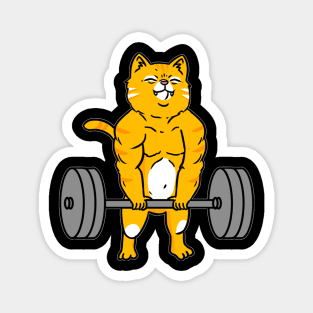 Cat Deadlift Weightlifting Cat Magnet