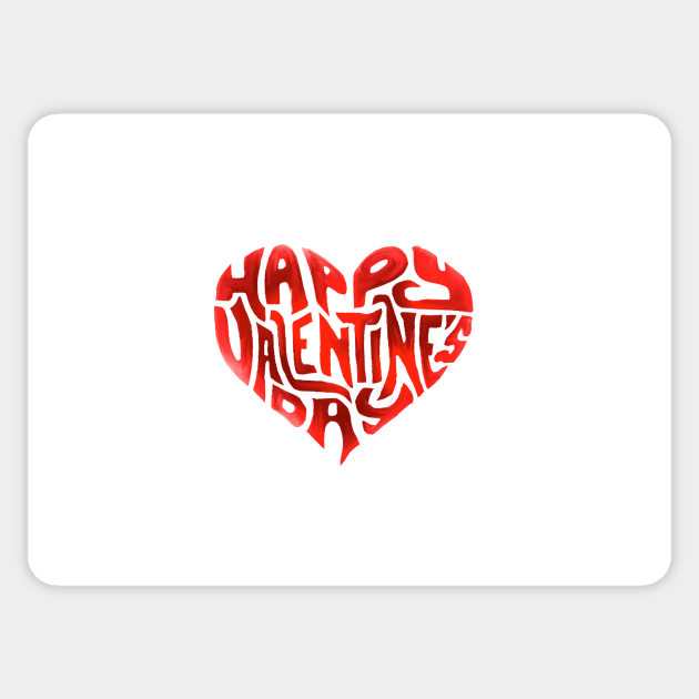 Typographic Heart Sticker