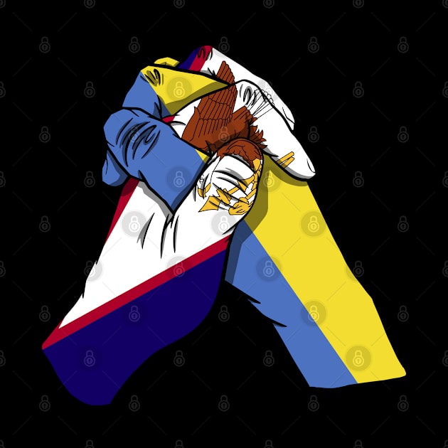 American Samoa and Ukraine Flags Holding Hands Ukraine American Samoa Roots by BramCrye