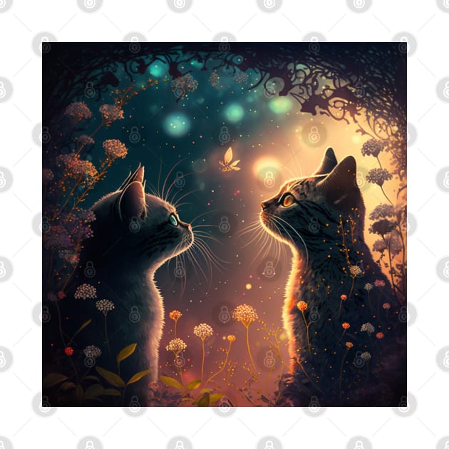 Two Adorable kitties Sunset Watch by Zachariya420